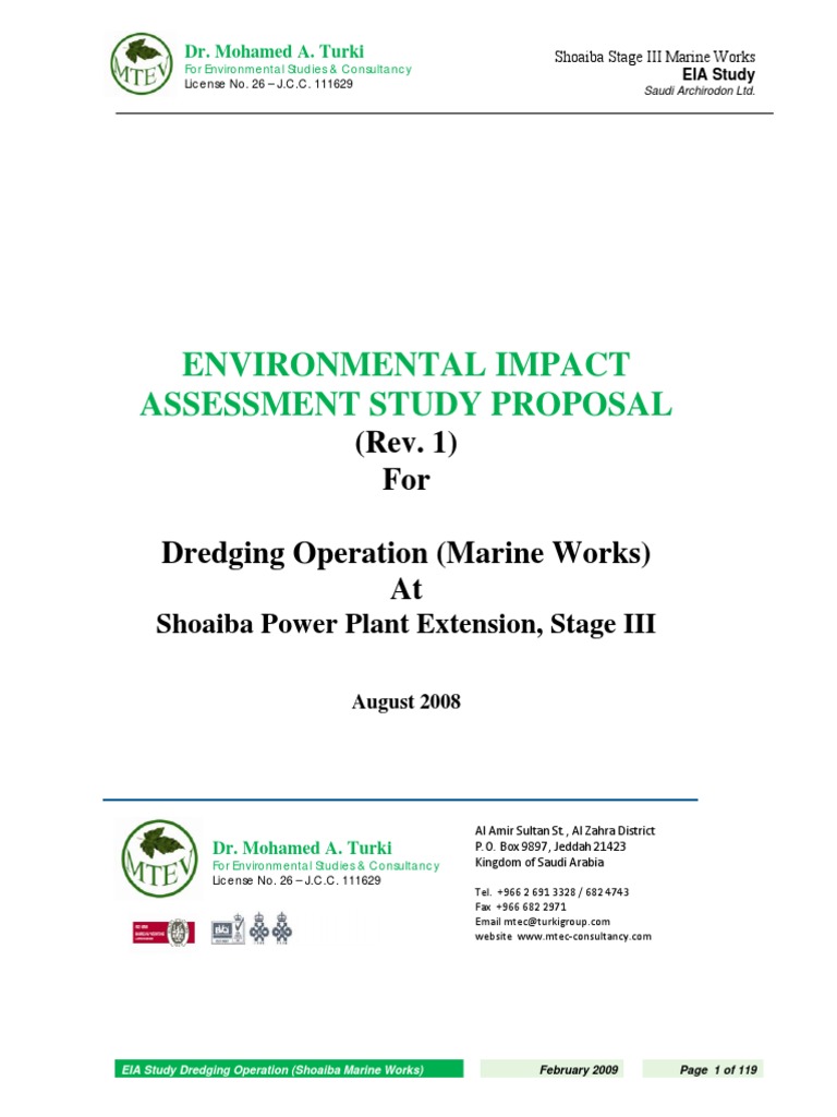 EIA for Shoaiba Power Plant Expansion | PDF | Dredging | Environmental ...