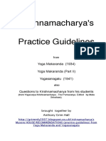 Krishnamacharya's Practice Guidelines from Historic Yoga Texts