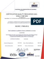 09-CPR-005 - CERTIFICATION QUALITY RESOURCES (CQR) SAS - BOG (RETIE y Mas)