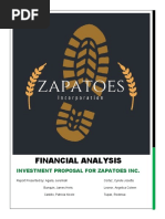 Financial Analysis: Investment Proposal For Zapatoes Inc