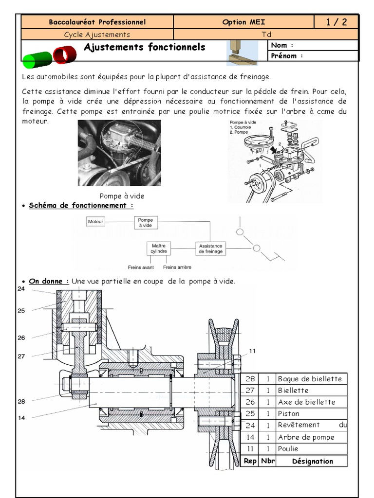 Schéma de la Pompe à Vide de Freinage | PDF | Pompe | Machine