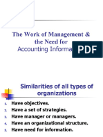 The Work of Management & The Need For: Accounting Information