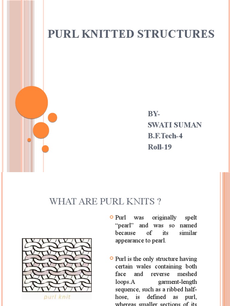 PURL KNITTED STRUCTURES