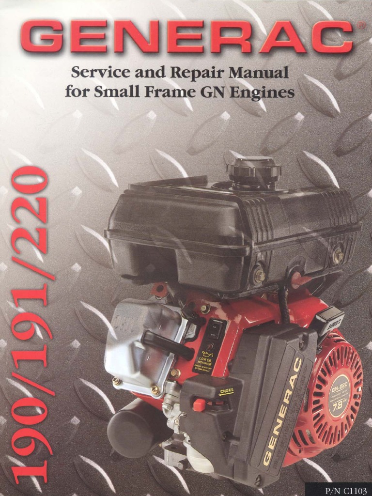 Generac GN-220 Service Manual | Carburetor | Piston