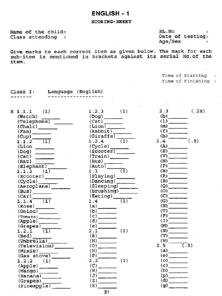 GLAD Scoring GRD 1 and 2 | PDF