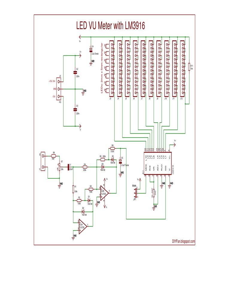 LED VU Meter Schematic | PDF
