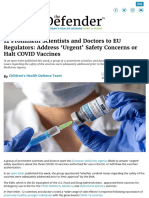 12 Prominent Scientists and Doctors to EU Regulators_ Address ‘Urgent’ Safety Concerns or Halt COVID Vaccines • Children's Health Defense