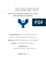 Formas de Gobierno, Partidos Políticos y Democracia Elecciones Generales 2021