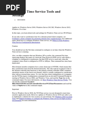 Windows Time Service Tools And Settings Pdf Windows Registry Group Policy