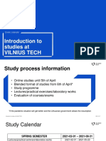 Introduction To Studies at VILNIUS TECH 2021 Spring