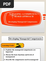 Managing: A Competency Based Approach: Developing Managerial Competencies