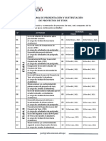 Cronograma de Presentación y Sustentación