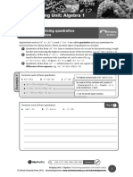Bridging Unit: Algebra 1: Topic C: Factorising Quadratics and Simple Cubics