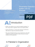 Personality Prediction System Via CV Analysis: Curriculum Vitae