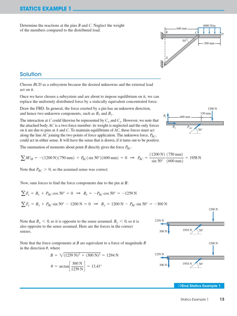 Reactions on Member ABCD at A, C, D | PDF | Force | Mechanical Engineering