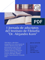 I Jornada de Adscriptos, Instituto de Filosofía. 2019, Programa