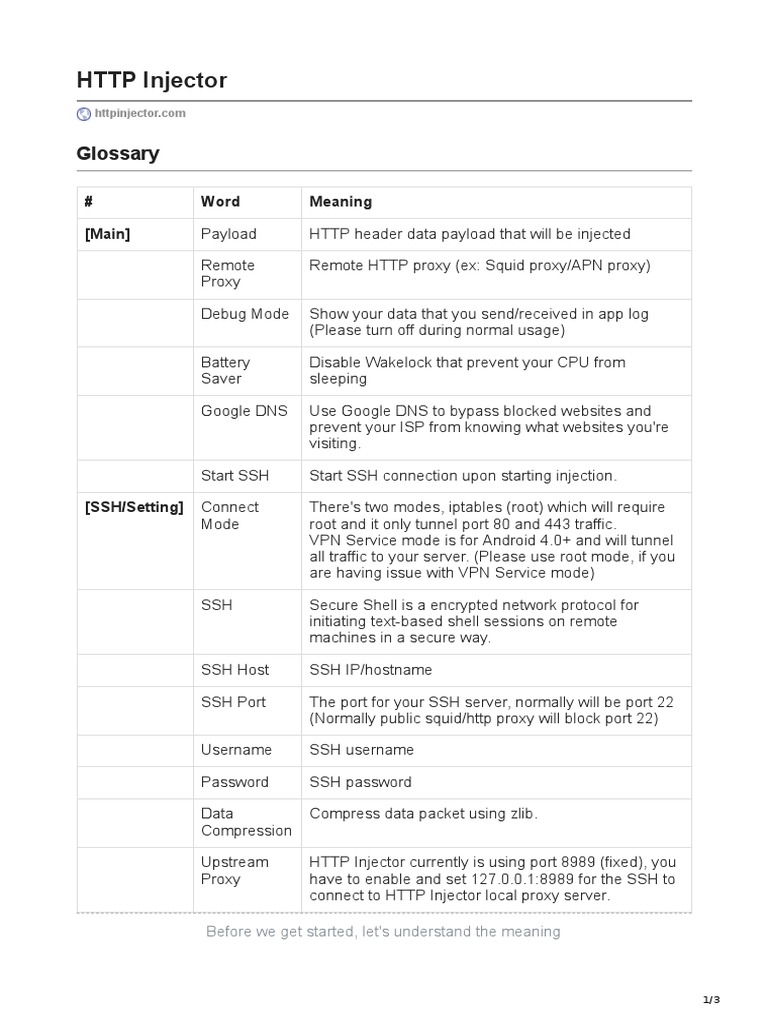 HTTP Injector PDF Proxy Server Hypertext Transfer Protocol