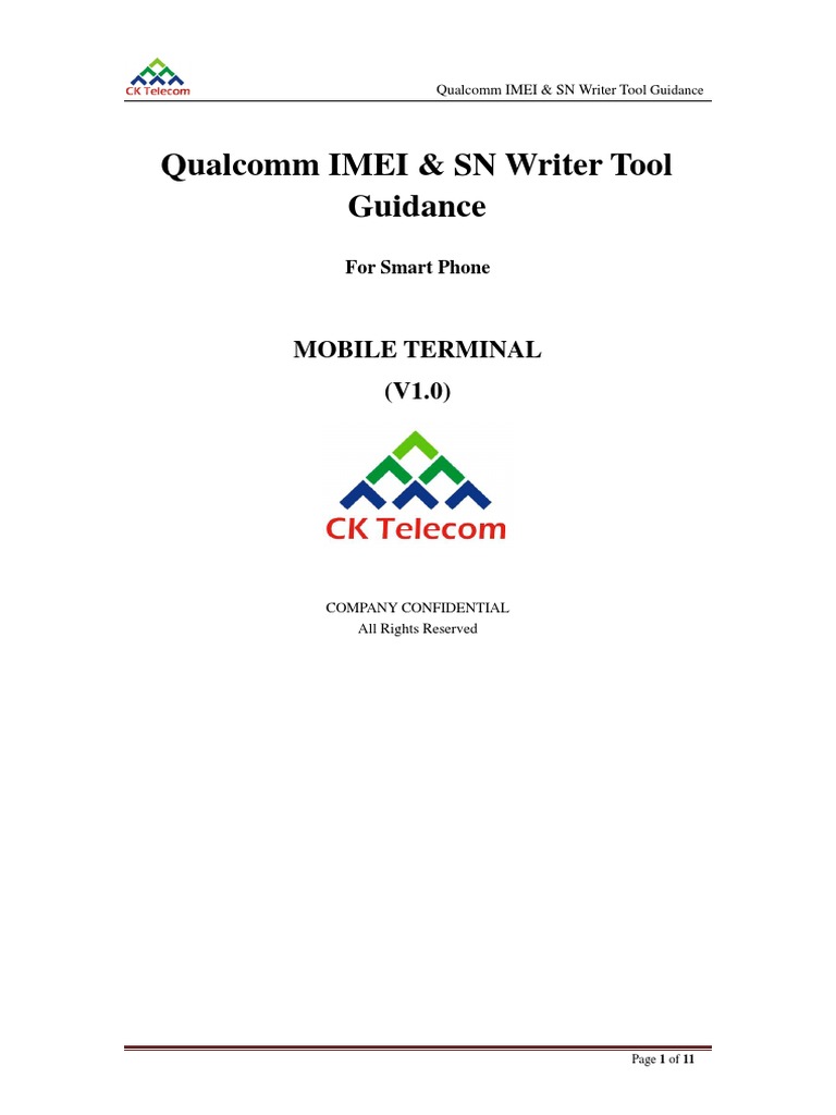Qualcomm IMEI & SN Writer Tool Guide | PDF | Usb | Personal Computers