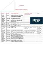 Planning:: Date Time Plan of Action Loaction/ Scene Description Cast