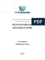 Políticas Públicas, Educação e Saúde APOSTILA