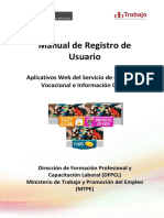 Manual de Registro de Usuario: Aplicativos Web Del Servicio de Orientación Vocacional e Información Ocupacional