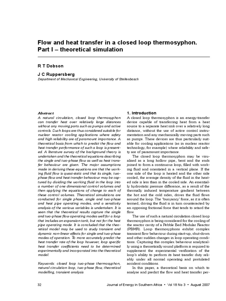 Theoretical Modeling of Loop Thermosyphon | PDF | Heat Transfer | Heat
