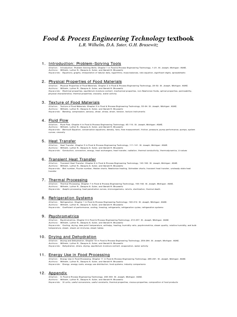 Food & Process Engineering Technology Textbook: L.R. Wilhelm, D.A ...