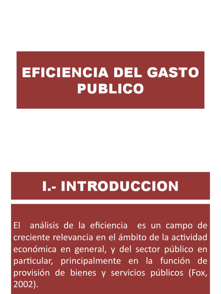 Eficiencia del Gasto Público en Perú | PDF | Política | Economias