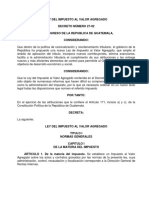 Decreto Numero 27 92 Ley Del Impuesto Al Valor Agregado