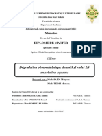 Degradation Photocatalytique Du Methyl Violet 2B