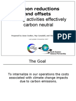 Carbon Reductions and Offsets: Making Activities Effectively Carbon Neutral