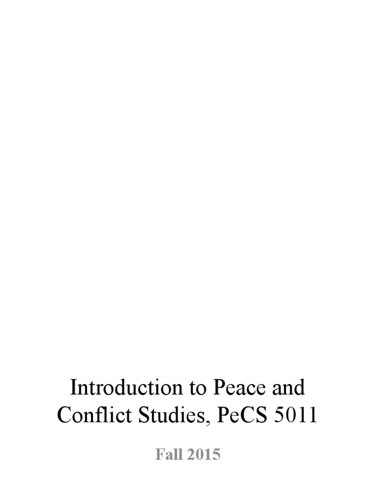 Introduction to Peace and Conflict Studies | PDF | Peace | Violence