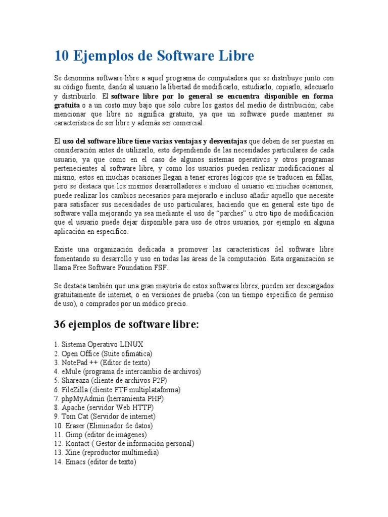 Software Libre Privativo Codigo Abierto | PDF | Software libre ...