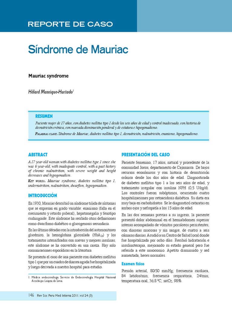 Sindrome de Mauriac PDF Diabetes Sistema endocrino