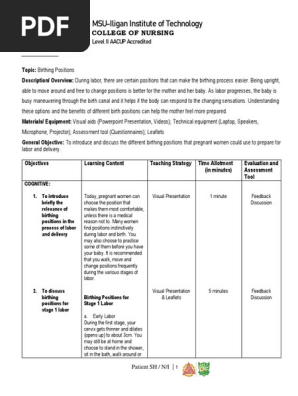 Birthing Positions_Health Teaching Plan