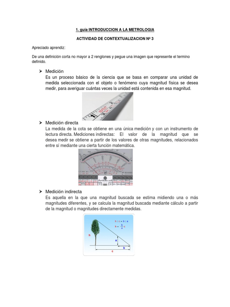 Introducción a los conceptos básicos de la metrología | PDF | Medición ...