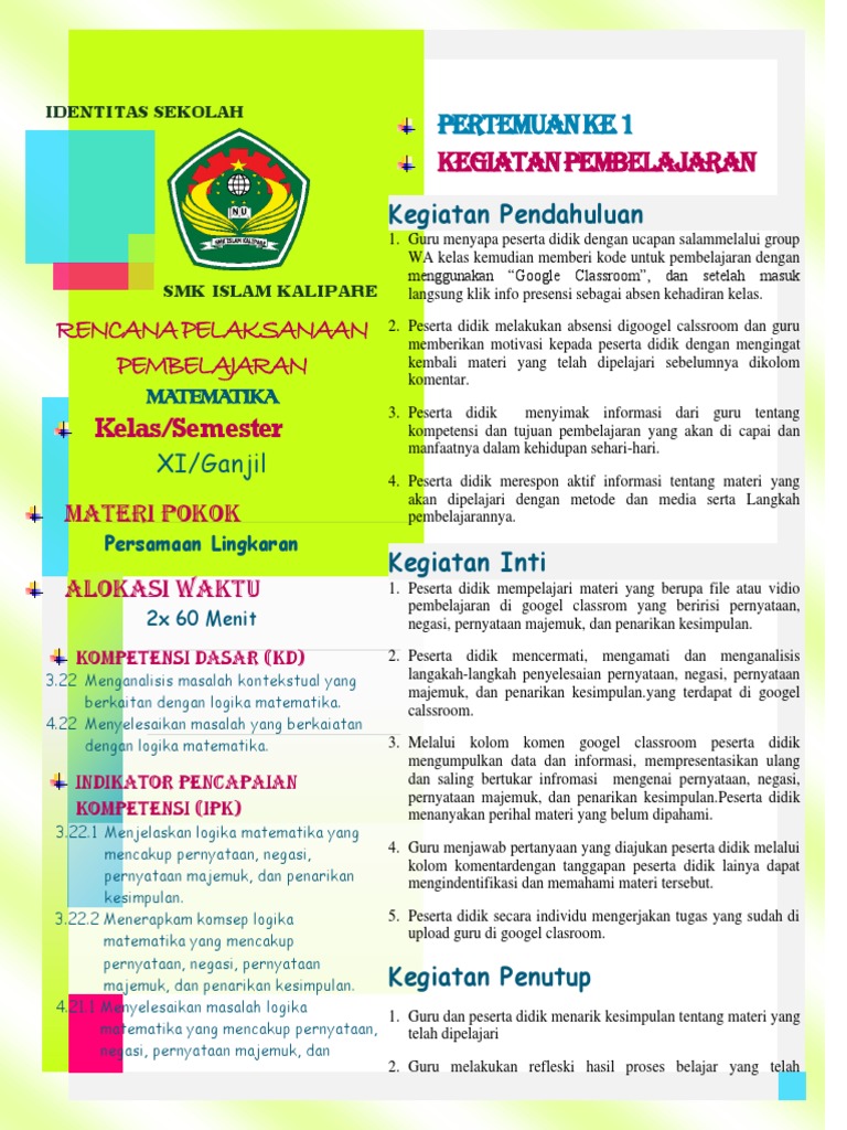 Pembelajaran Logika Matematika Daring | PDF