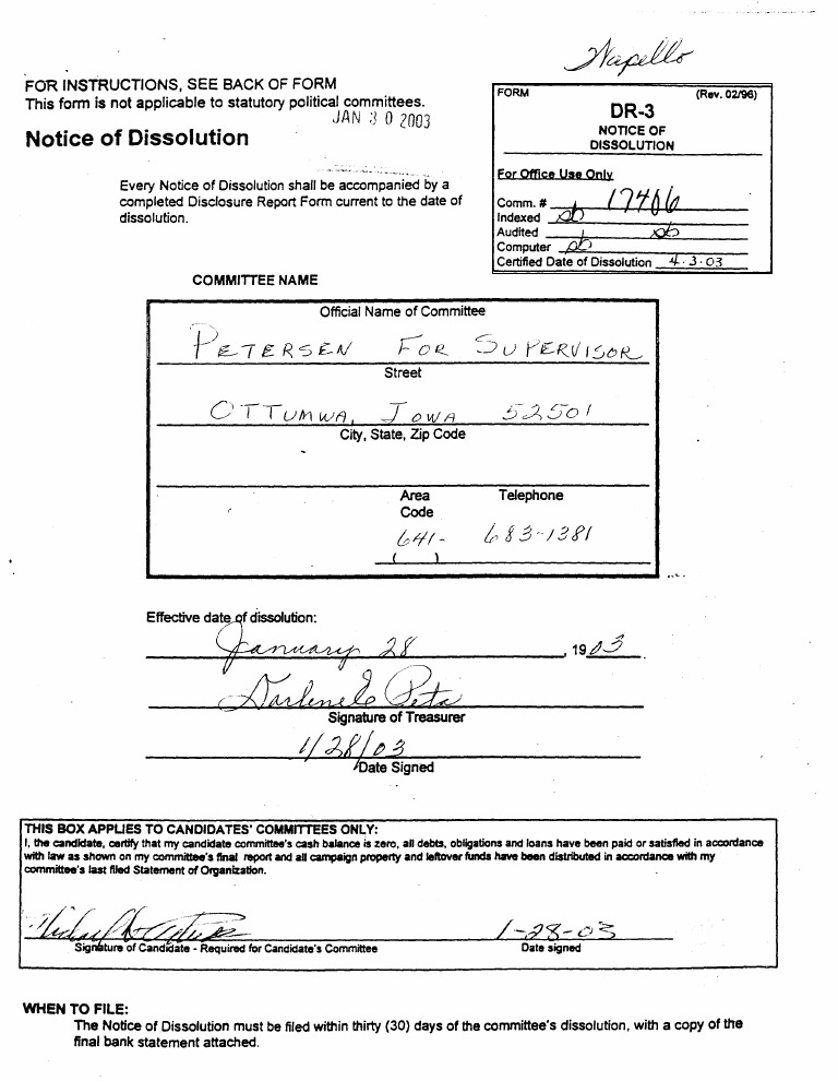 Notice of Dissolution Form Instructions | PDF | Government Information ...