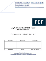 Liquid Penetrant Test Procedure: Document No.: SP-1.5 Rev. 1.2