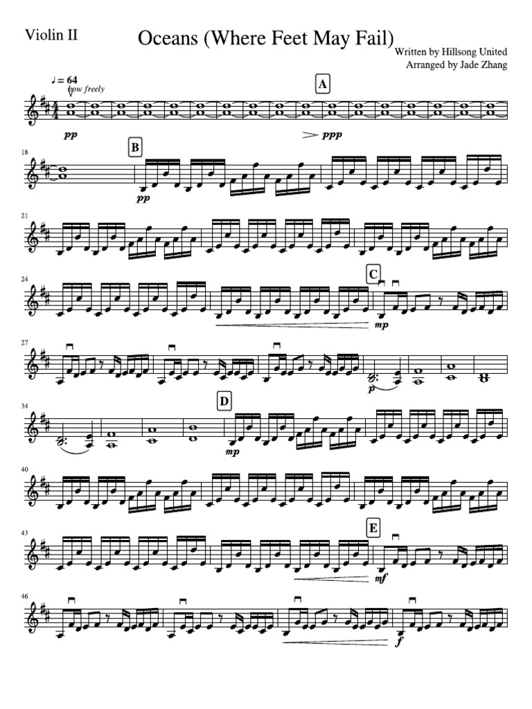 Oceans String Quartet PDF-Violin - II | PDF