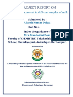 A Project Report On: Study of Casein Present in Different Samples of Milk