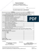 Score Sheet for Portfolio Validation