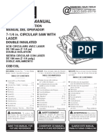 Operator'S Manual: 7-1/4 In. Circular Saw With Laser