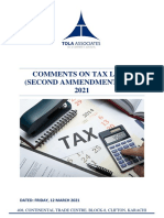 Comments On Tax Laws (Second Amendment) Act, 2021