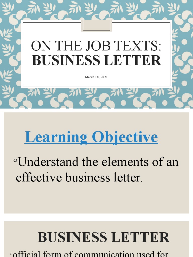 Business Letter Writing Guide | PDF | Career & Growth | Law