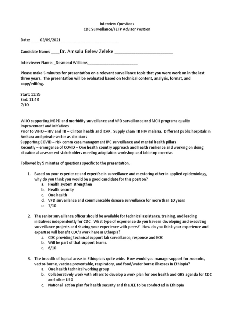 SNR Surveillance Interview Questions March 2021 (003) Amsalu Belew