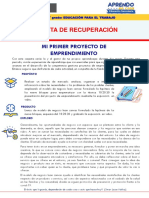 Educación secundaria - Carpeta de recuperación para proyecto de emprendimiento