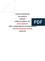 Cuadro Sinoptico de Estequiometria Tarea