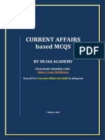 Current Affairs Based MCQS: by SN Ias Academy