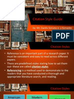 Citation Style Guide: By: Mr. Danilo Soriano Jr. y Gonzales
